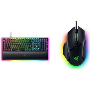 Razer BlackWidow V4 Pro (Green Switch) - Mechanische Gaming-Tastatur & Basilisk V3 - Kabelgebundene, anpassbare Gaming Maus