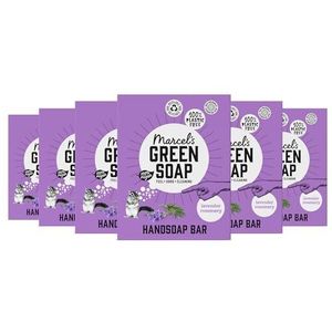 Marcel's Green Soap - Handseifenstuck Lavendel & Rosmarin - Handseife - 100 % Umweltfreundlich - 100 % Vegan - 97 % Biologisch abbaubar - 6er-Pack - 90 g