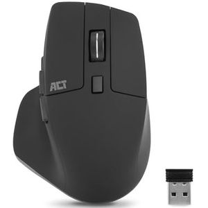 ACT Maus Kabellos Multi-Connect, Leise Click, 2.4Ghz Bluetooth USB Dongle, Kabellose Maus, 2400 DPI, 6 Tasten, Daumengriff, aus recycelten Materialien hergestellt – AC5146