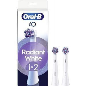 Oral-B iO Radiant White Serie, authentische runde Bürsten, Entfernung von Plaque in der Tiefe, 2 Stück