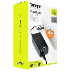 Port Designs 900090 Innen 45 W schwarz-Adapter Leistung & Wechselrichter – Energiequelle (50/60, innen, ac-to-dc, tragbar, Überspannungsschutz, Typ C (Eurostecker))