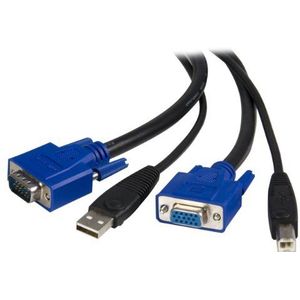 StarTech. com 2-in-1 Universal USB KVM Kabel - Video/USB Kabel - HD-15 (VGA), USB Typ B (M) auf USB, HD-15 (VGA) - 4,5 m - SVUSB2N1_15, schwarz