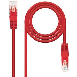 Nanocable 10.20.0401-R - Ethernet Netzwerkkabel RJ45, Cat.6 UTP AWG24, 100% Kupfer, rot, 1.0 mts