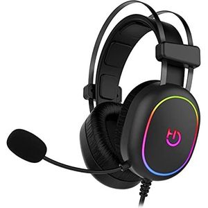 Glowster Gaming-Kopfhörer mit ARGB-Beleuchtung, Surround-Sound, verstellbarem Mikrofon, ideal für Spiele und Online-Kommunikation.