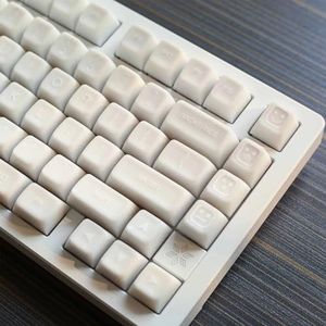 White Jade Keycaps Doubleshot Tastenkappen SA Keycap Set Fit für 61/64/87/104/108 Cherry Mx Switches Mechanische Tastatur
