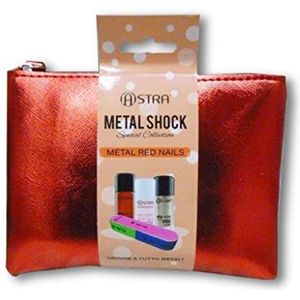 Maniküre-Set Metal Shock Base und 2 Nagellacke – mit Tasche und Buffer