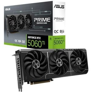 ASUS Prime GeForce RTX 5060 Ti 8GB GDDR7 OC Edition Gaming Grafikkarte (Nvidia GeForce RTX5060Ti DLSS 4, 2,5-Slot Design, PCIe 5.0, 3X DisplayPort 2.1b, 1x HDMI 2.1b, PRIME-RTX5060TI-O8G)