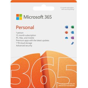 Microsoft - 365 Personal - Office Toepassingen - 5 Installaties - 1 Gebruiker - 12 Maanden