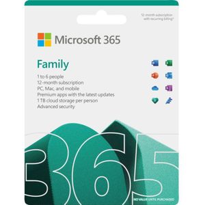 Microsoft 365 Family - 1 jaar abonnement