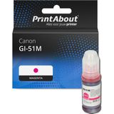 PrintAbout huismerk Inktcartridge GI-51M Magenta Geschikt voor Canon