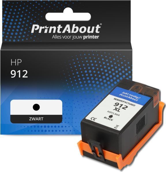 PrintAbout huismerk Inktcartridge 912 (3YL80AE) Zwart Geschikt voor HP
