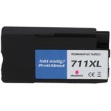 PrintAbout huismerk Inktcartridge 711 (CZ131A) Magenta Geschikt voor HP