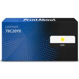 PrintAbout huismerk Toner 78C20Y0 Geel Geschikt voor Lexmark