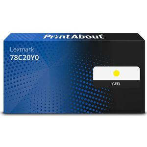 PrintAbout huismerk Toner 78C20Y0 Geel Geschikt voor Lexmark