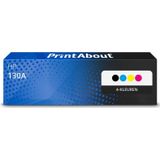 PrintAbout huismerk Toner 130A (CF350A) 4-kleuren Multipack Geschikt voor HP