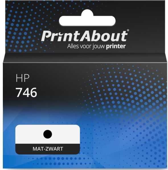 PrintAbout huismerk Inktcartridge 746 (P2V83A) Mat-zwart Geschikt voor HP
