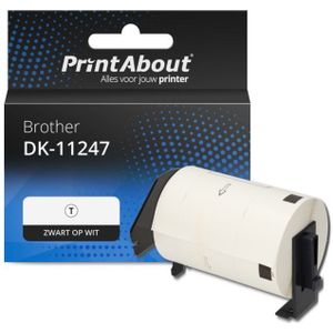 PrintAbout huismerk Etiket DK-11247 Zwart op wit (103 mm x 164 mm) Geschikt voor Brother