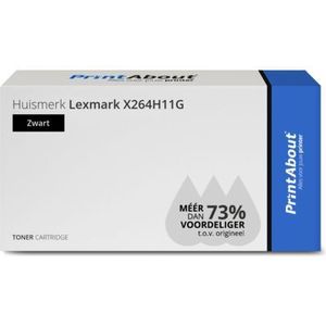 PrintAbout huismerk Toner X264H11G Zwart Hoge capaciteit Geschikt voor Lexmark