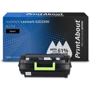 PrintAbout huismerk Toner 62D2X00 (622X) Zwart Extra hoge capaciteit Geschikt voor Lexmark