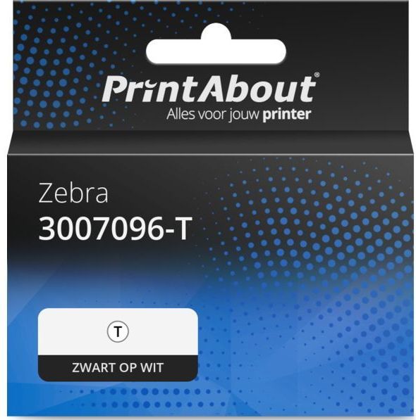 PrintAbout huismerk Etiket 3007096-T Zwart op wit (102 mm x 152 mm) Geschikt voor Zebra