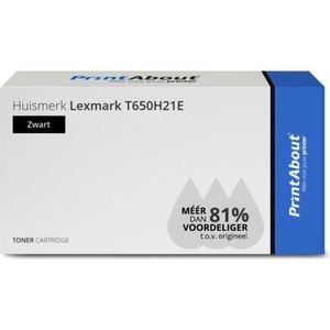 PrintAbout huismerk Toner T650H21E Zwart Hoge capaciteit Geschikt voor Lexmark