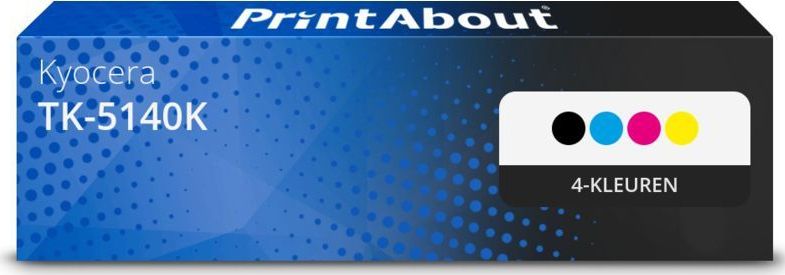 PrintAbout huismerk Toner TK-5140K 4-kleuren Multipack Geschikt voor Kyocera