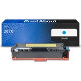 PrintAbout huismerk Toner 207X (W2211X) Cyaan Hoge capaciteit Geschikt voor HP