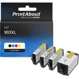 PrintAbout huismerk Inktcartridge 903XL (3HZ51AE) 4-kleuren Multipack Hoge capaciteit Geschikt voor HP