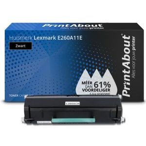 PrintAbout huismerk Toner E260A11E Zwart Geschikt voor Lexmark