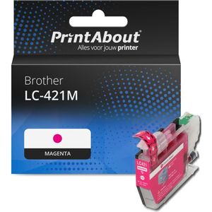 PrintAbout huismerk Inktcartridge LC-421M Magenta Geschikt voor Brother