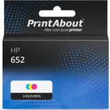 PrintAbout huismerk Inktcartridge 652 (F6V24AE) 3-kleuren Geschikt voor HP