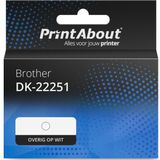 PrintAbout huismerk Etiket DK-22251 Overig op wit Geschikt voor Brother