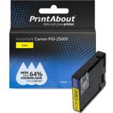 PrintAbout  Inktcartridge PGI-2500Y Geel geschikt voor Canon