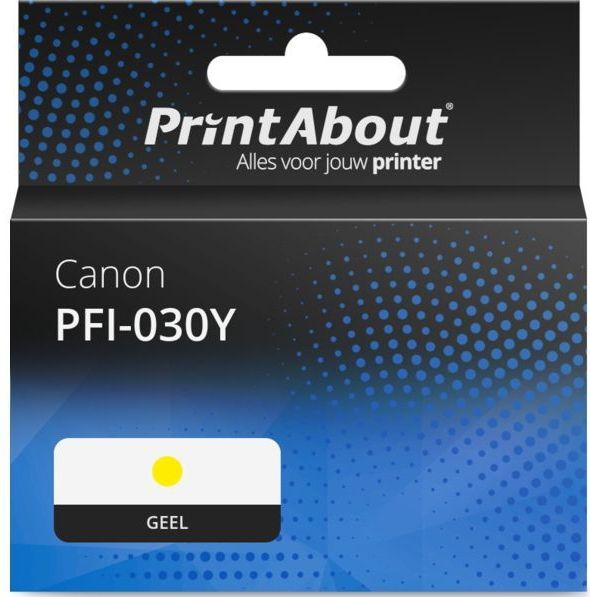PrintAbout huismerk Inktcartridge PFI-030Y Geel Geschikt voor Canon