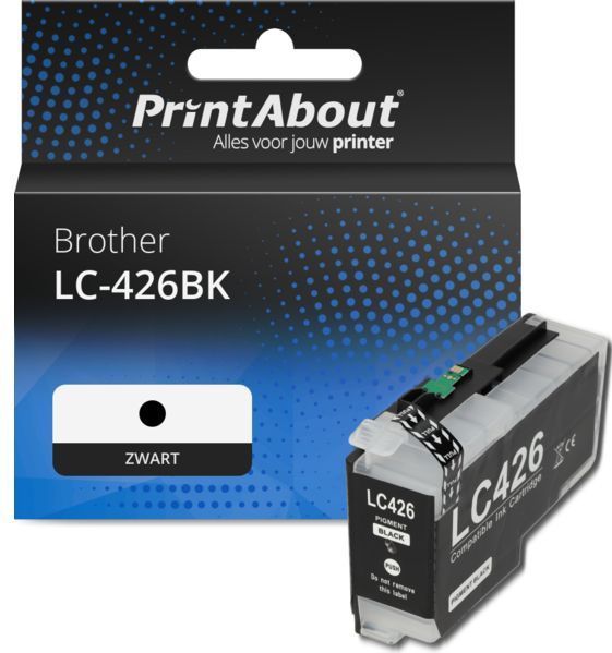 PrintAbout huismerk Inktcartridge LC-426BK Zwart Geschikt voor Brother