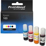 PrintAbout huismerk Inktcartridge 103 (C13T00S64A) 4-kleuren Multipack Geschikt voor Epson