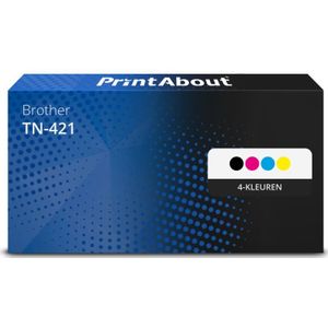 PrintAbout huismerk Toner TN-421 4-kleuren Multipack Geschikt voor Brother