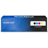 PrintAbout huismerk Toner 106R01597 4-kleuren Multipack Geschikt voor Xerox
