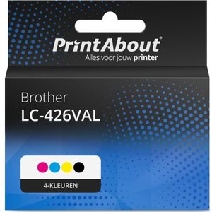 PrintAbout huismerk Inktcartridge LC-426VAL 4-kleuren Multipack Geschikt voor Brother