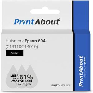 PrintAbout huismerk Inktcartridge 604 (C13T10G14010) Zwart Geschikt voor Epson