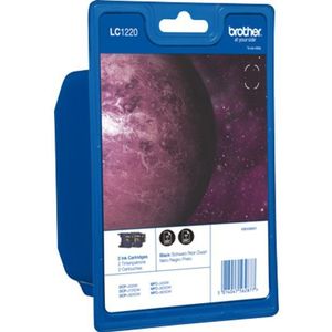 Brother Inktcartridge LC-1220BKBP2 Zwart Multipack