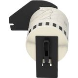 PrintAbout huismerk Etiket DK-22113 Zwart op transparant (62 mm) Geschikt voor Brother