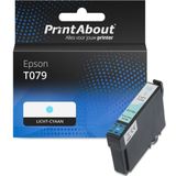 PrintAbout huismerk Inktcartridge T079 (C13T07954010) Licht-cyaan Geschikt voor Epson