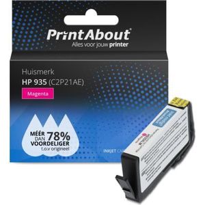 PrintAbout  Inktcartridge 935 (C2P21AE) Magenta geschikt voor HP