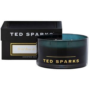 Ted Sparks - Geurkaars Magnum - 50 Branduren - 4 Lonten - Luxe Verpakking - Wild Rose & Jasmin