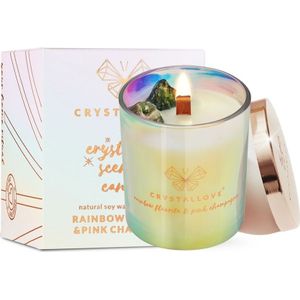 Crystallove - Rainbow fluorite soy candle & champagne Kaarsen