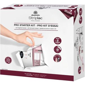 Alessandro Striplac Starterkit - Gelnagellak Set met LED Lamp - Inclusief Kleurlak Roze - Gellak Starterspakket 9 pcs