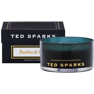 Ted Sparks - Geurkaars Magnum - 50 Branduren - 4 Lonten - Luxe Verpakking - Bamboo & Peony