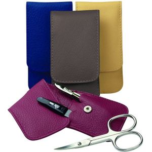 ERBE - Default Brand Line Manicure Set Pocket Case Range ""Siena"", black, 3 pcs. Manicuresets Zwart