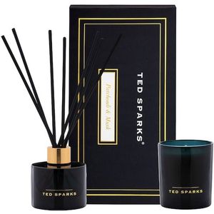 Ted Sparks - Geurkaars & Geurstokjes Diffuser - Gift Set - Patchouli & Musk